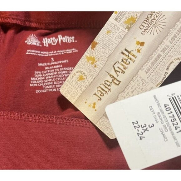 Harry Potter +3 Red Seeker Graphic Marigold Piping Trim Cotton Bike Shorts - Picture 7 of 7